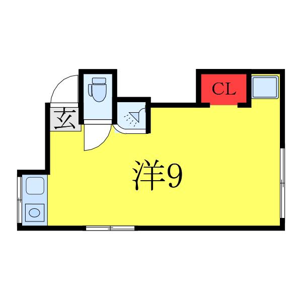 菅野ハイツ(ワンルーム/2階)の間取り写真