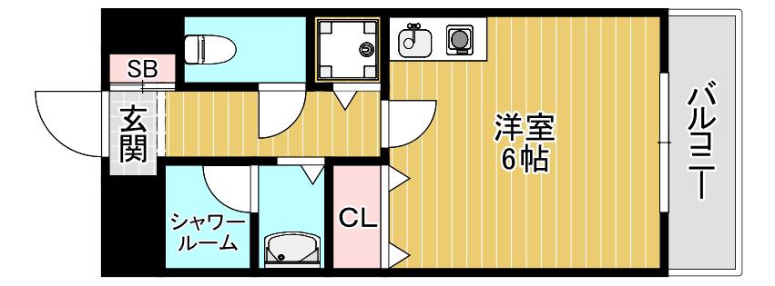 ウエスト ポイント(ワンルーム/2階)の間取り写真