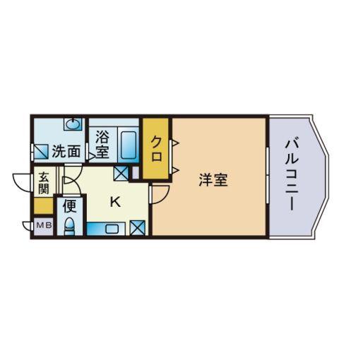 S-FORT姪浜(1K/9階)の間取り写真