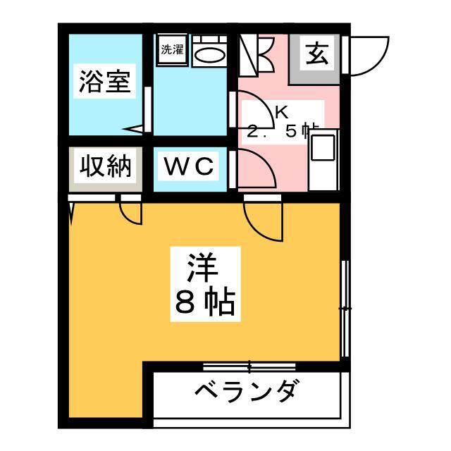 ステージMM(1K/2階)の間取り写真