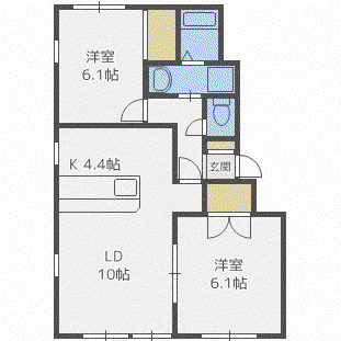 パークヒルズ藤野(2LDK/2階)の間取り写真