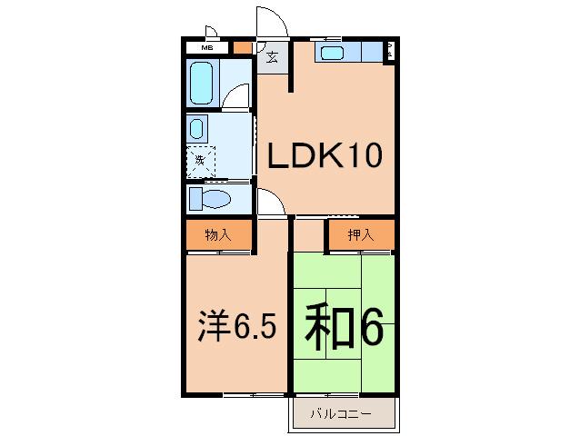 クレイン鎌倉(2LDK/2階)の間取り写真