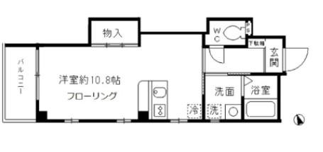 リベルテ押上(ワンルーム/4階)の間取り写真
