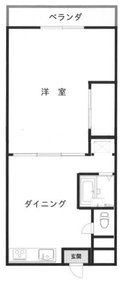 河野ハイムNO3(1DK/1階)の間取り写真
