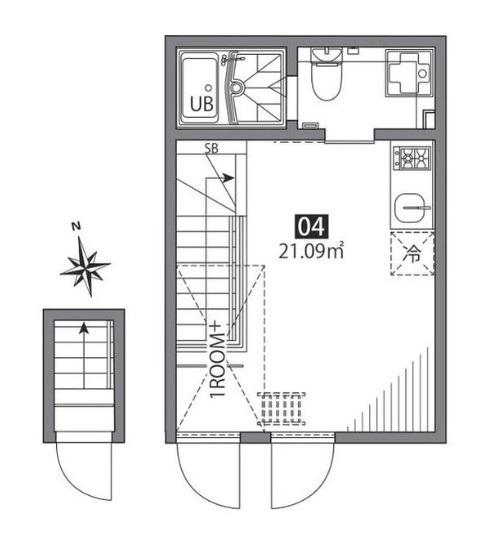東新宿ハウス(ワンルーム/2階)の間取り写真