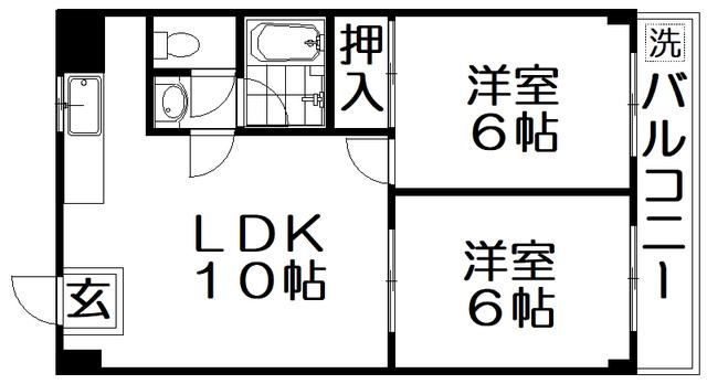 RESIDENCE EXCELLE(2LDK/3階)の間取り写真