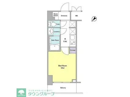 DORMOUSE 和(1K/12階)の間取り写真