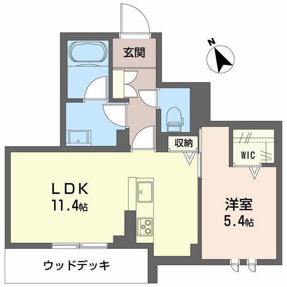 アンビエラ中川(1LDK/1階)の間取り写真