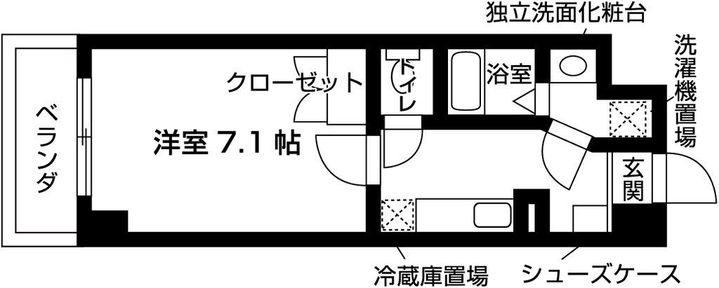 菱屋西山帽子館(1K/2階)の間取り写真