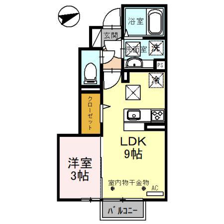 NICO1(1LDK/1階)の間取り写真