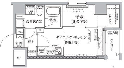 ティモーネ押上イースト(1DK/2階)の間取り写真
