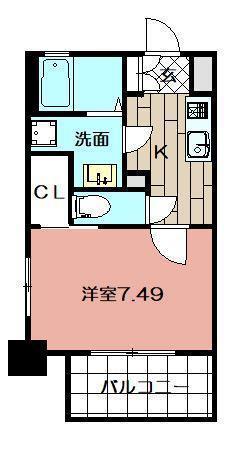 STUDIE小倉離宮(1K/7階)の間取り写真