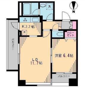 ブルソール信濃町(1LDK/3階)の間取り写真