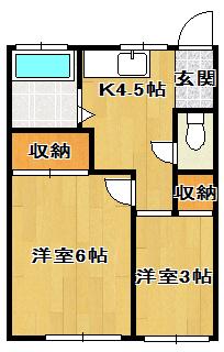 INAビル(2DK/2階)の間取り写真