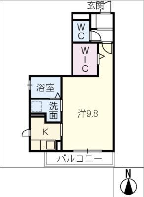 オクトゥブレGURARA(1K/1階)の間取り写真