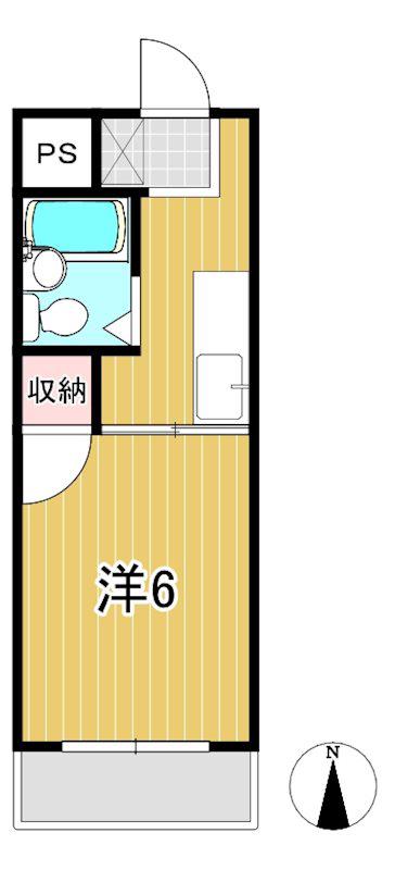 油縄子第2ハイツ(1K/3階)の間取り写真