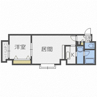 パティーナ東大通(1LDK/7階)の間取り写真