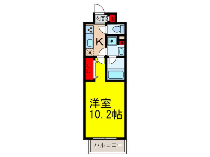 CHERIRHIKARI(1K/3階)の間取り写真