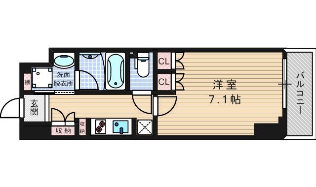 アーバネックス四ツ橋(1K/15階)の間取り写真
