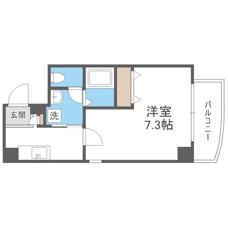 ラフォンテ大国町(1K/8階)の間取り写真