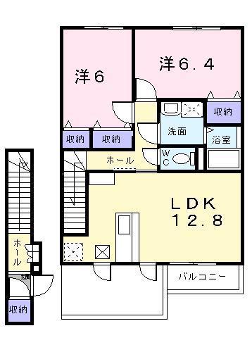 レジデンスネオ(2LDK/2階)の間取り写真