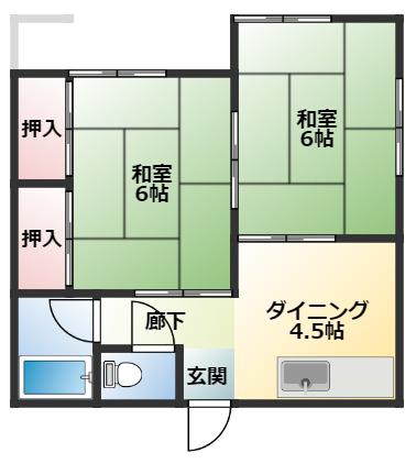 カーサヴェルデ志免II(2DK/1階)の間取り写真