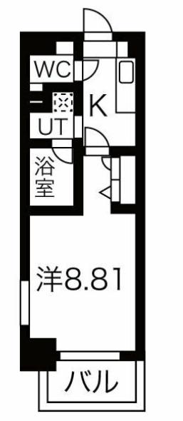 シテイライフ泉(1K/8階)の間取り写真