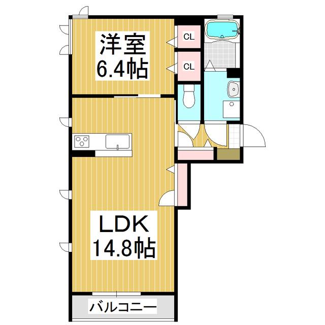 カーサ デ ソラーナ(1LDK/1階)の間取り写真