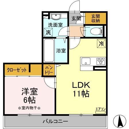 サニーコートIV(1LDK/2階)の間取り写真