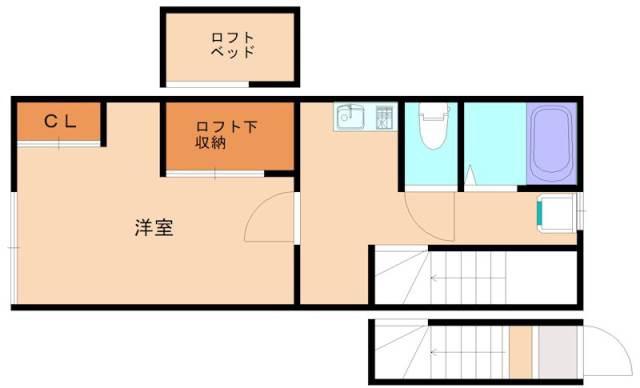 レオパレスLIGHTHILLIII(1K/2階)の間取り写真