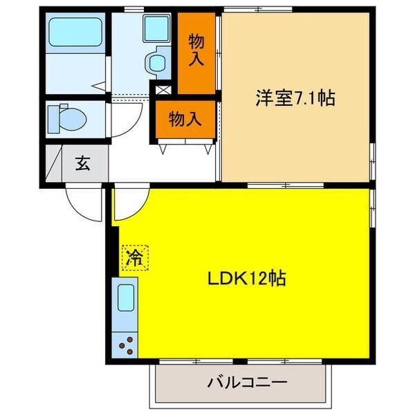 グレース樹木(1LDK/1階)の間取り写真