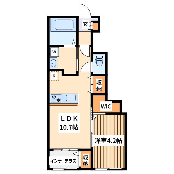 ルナ クレセンテ(1LDK/1階)の間取り写真