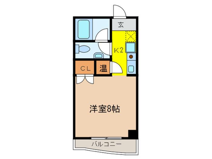 ベルシェ西ノ内(1K/4階)の間取り写真