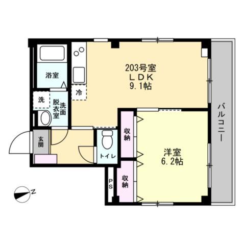 フォレストヒルズ(1LDK/2階)の間取り写真