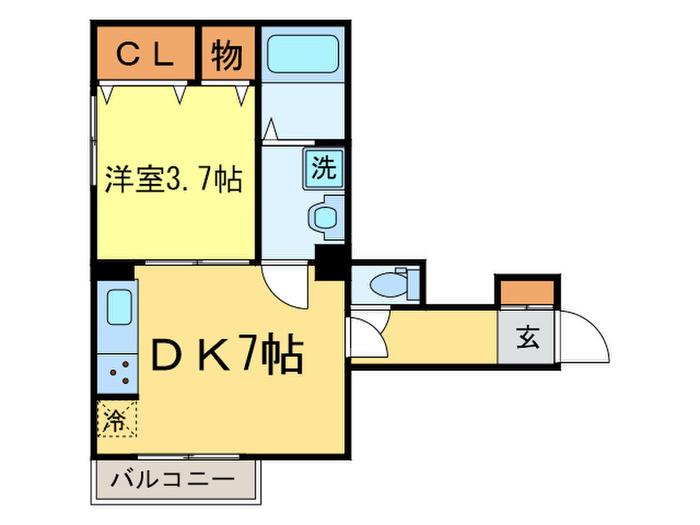 CITY LIGHTS(1DK/3階)の間取り写真