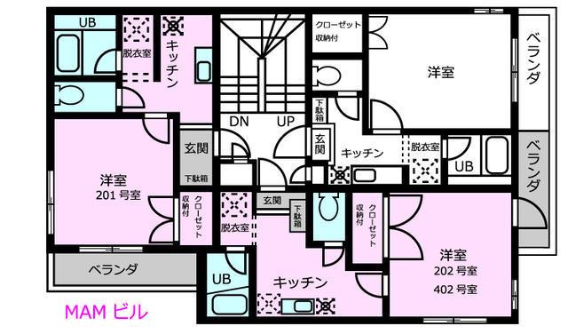 M・A・Mビル(ワンルーム/4階)の間取り写真
