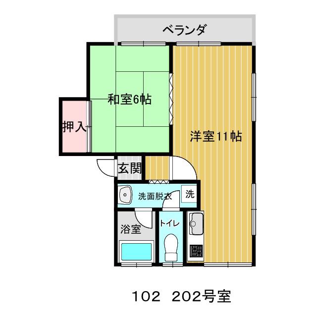 アイヅノワール(1LDK/1階)の間取り写真