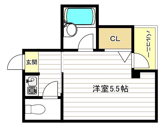 アスカマンション(1K/5階)の間取り写真