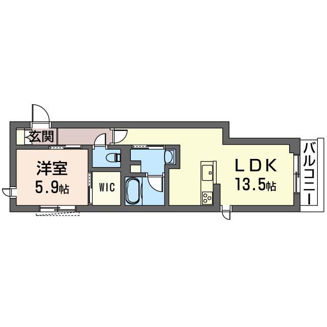 グリナージュ谷中(1LDK/3階)の間取り写真