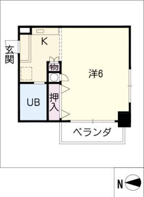 ホワイトヒルズ東桜(1K/4階)の間取り写真