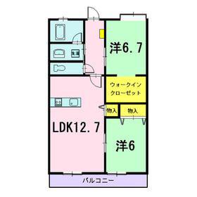ＪＲ東海道本線 清水駅(静岡) バス乗車時間：23分 最寄りバス停で下車 徒歩2分 3階建 築24年(2LDK/1階)の間取り写真