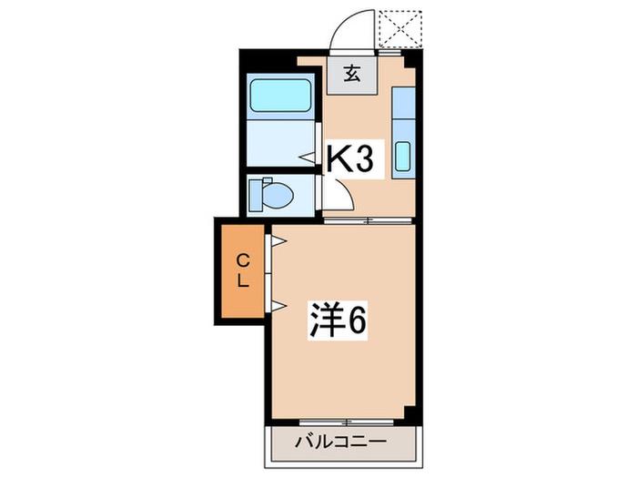 プロスペアー橋本(1K/2階)の間取り写真