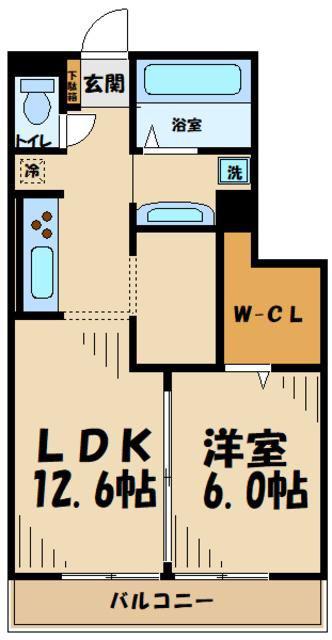 京王相模原線 多摩境駅 徒歩14分 3階建 築8年(1LDK/2階)の間取り写真