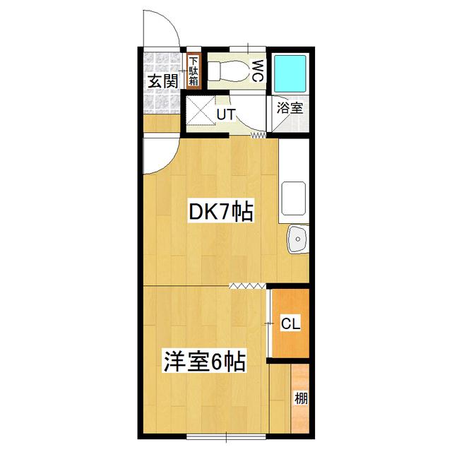 グリーンヴィラ(1DK/2階)の間取り写真