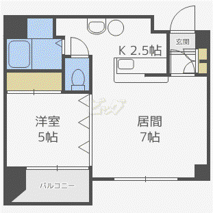 パレス154(1LDK/4階)の間取り写真