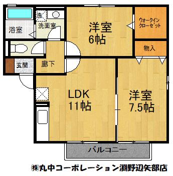 ウィルモアKⅡ(2LDK/1階)の間取り写真
