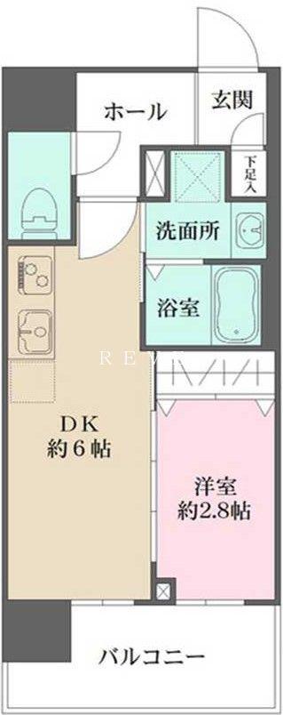 パークフラッツ蔵前(1DK/3階)の間取り写真