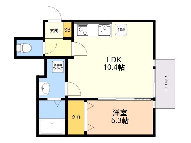 LE LIEN BLANC高木(1LDK/1階)の間取り写真