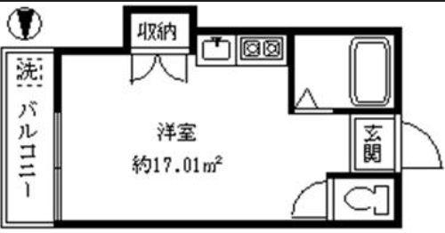 コーポチェリー(ワンルーム/2階)の間取り写真