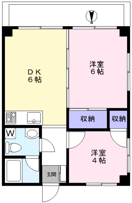 メゾン大石(2DK/3階)の間取り写真